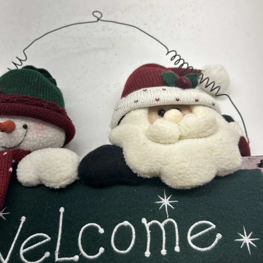 Prima Creations Santa Snowman Plush Christmas Welcome Hanging‎ Decor